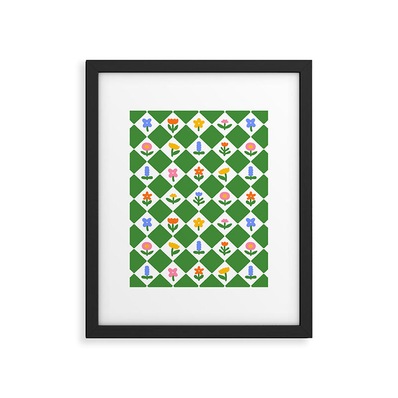 Colorful geometric flower art pattern Framed Art Print Gallery Image 6