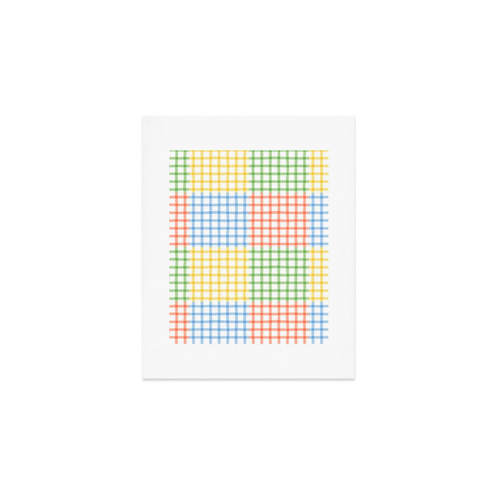 Colorful geometric gingham patchwork pattern Art Print Gallery Image 1