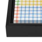 Colorful geometric gingham patchwork pattern Framed Canvas Print Gallery Image 3