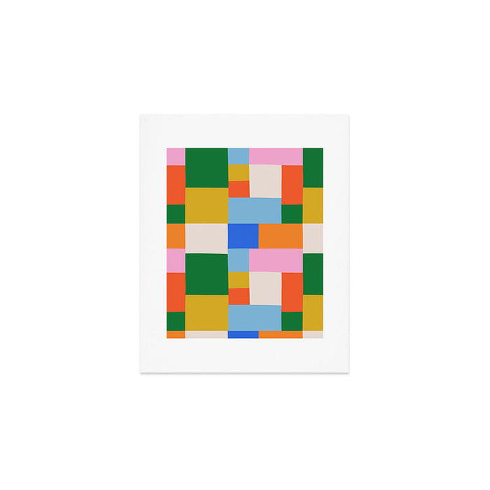 Colorful geometric patchwork mosaic pattern Art Print Gallery Image 1