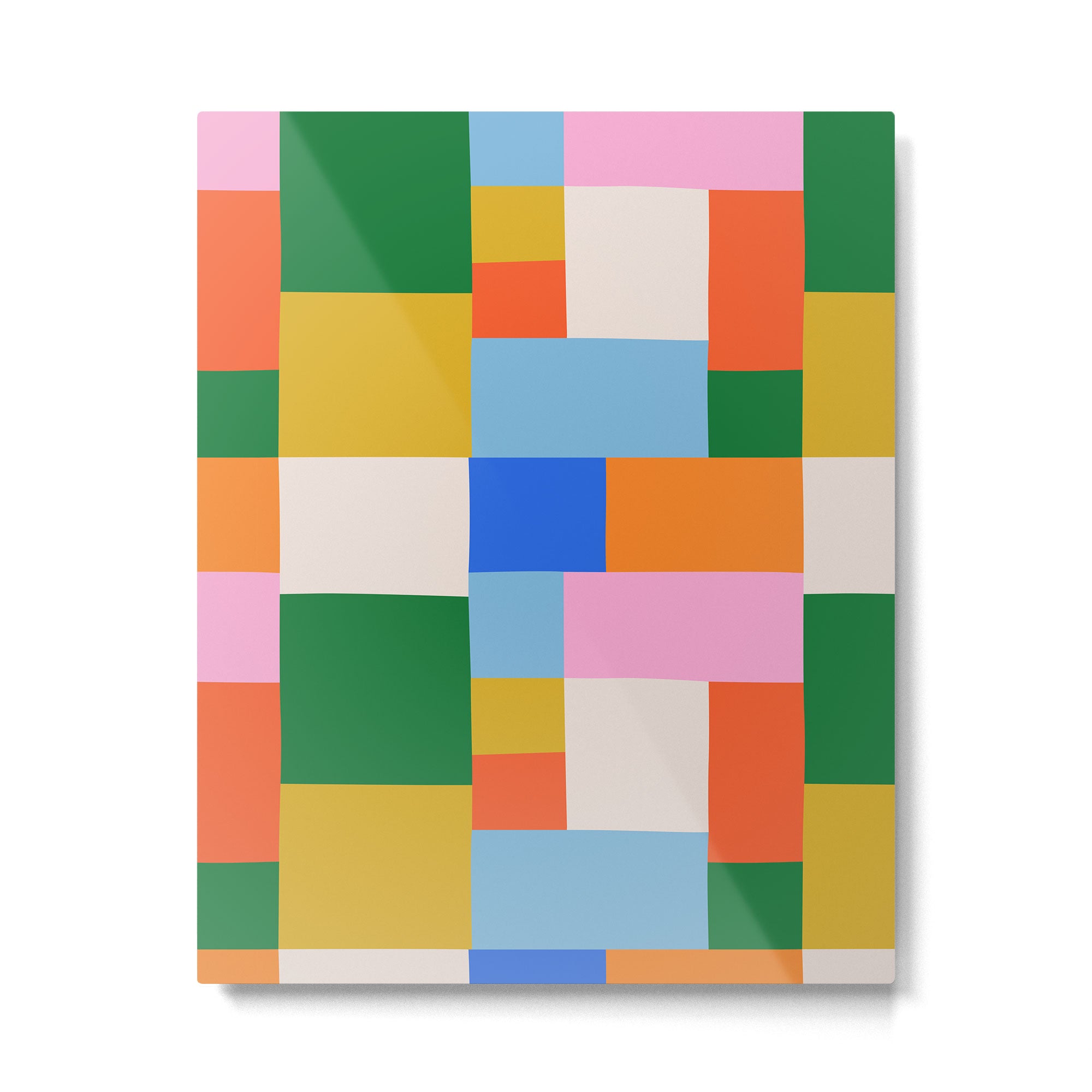 Colorful geometric patchwork mosaic pattern Metal Print Gallery Image 6