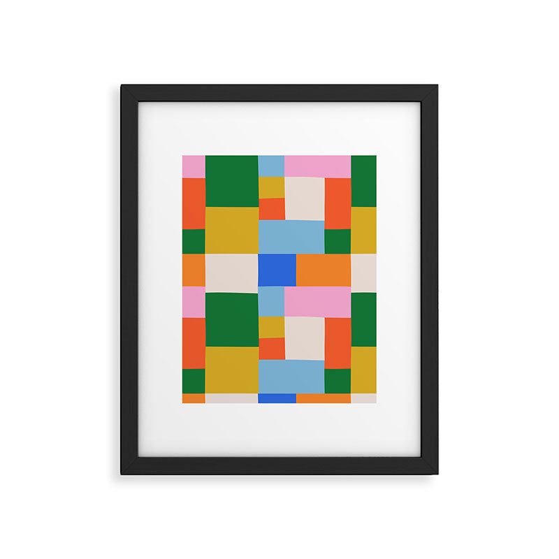 Colorful geometric patchwork mosaic pattern Framed Art Print Gallery Image 6