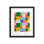 Colorful geometric patchwork mosaic pattern Framed Art Print Gallery Image 6