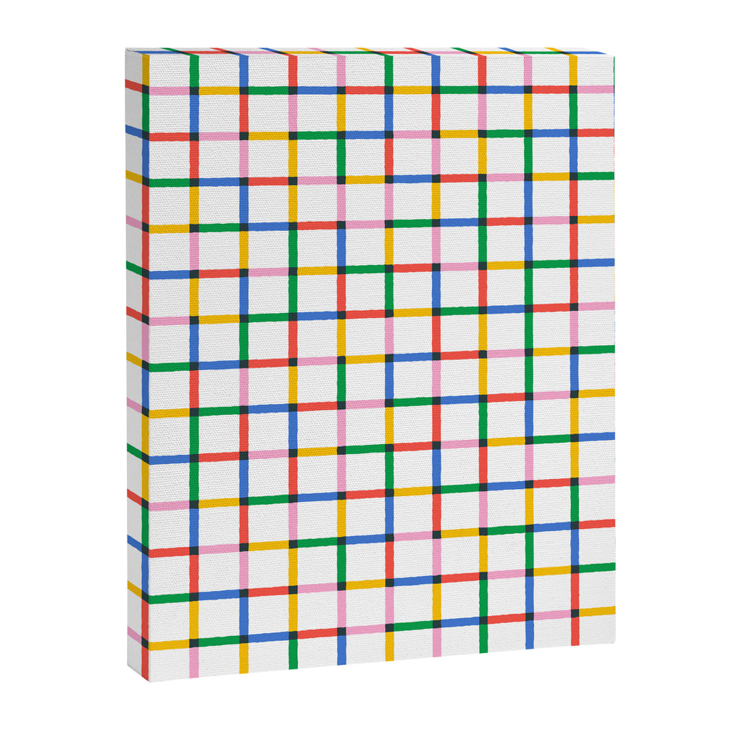 Colorful geometric square mosaic grid pattern Canvas Print Gallery Image 8