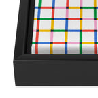 Colorful geometric square mosaic grid pattern Framed Canvas Print Gallery Image 3