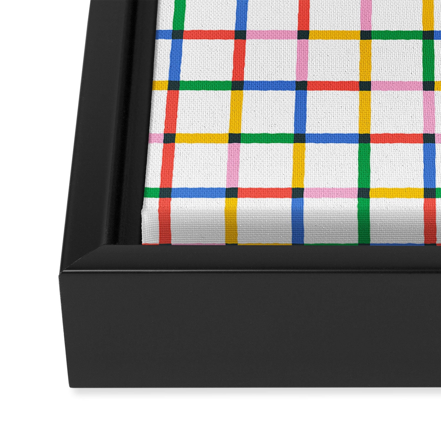 Colorful geometric square mosaic grid pattern Framed Canvas Print Gallery Image 3