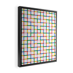 Colorful geometric square mosaic grid pattern Framed Canvas Print Gallery Image 2