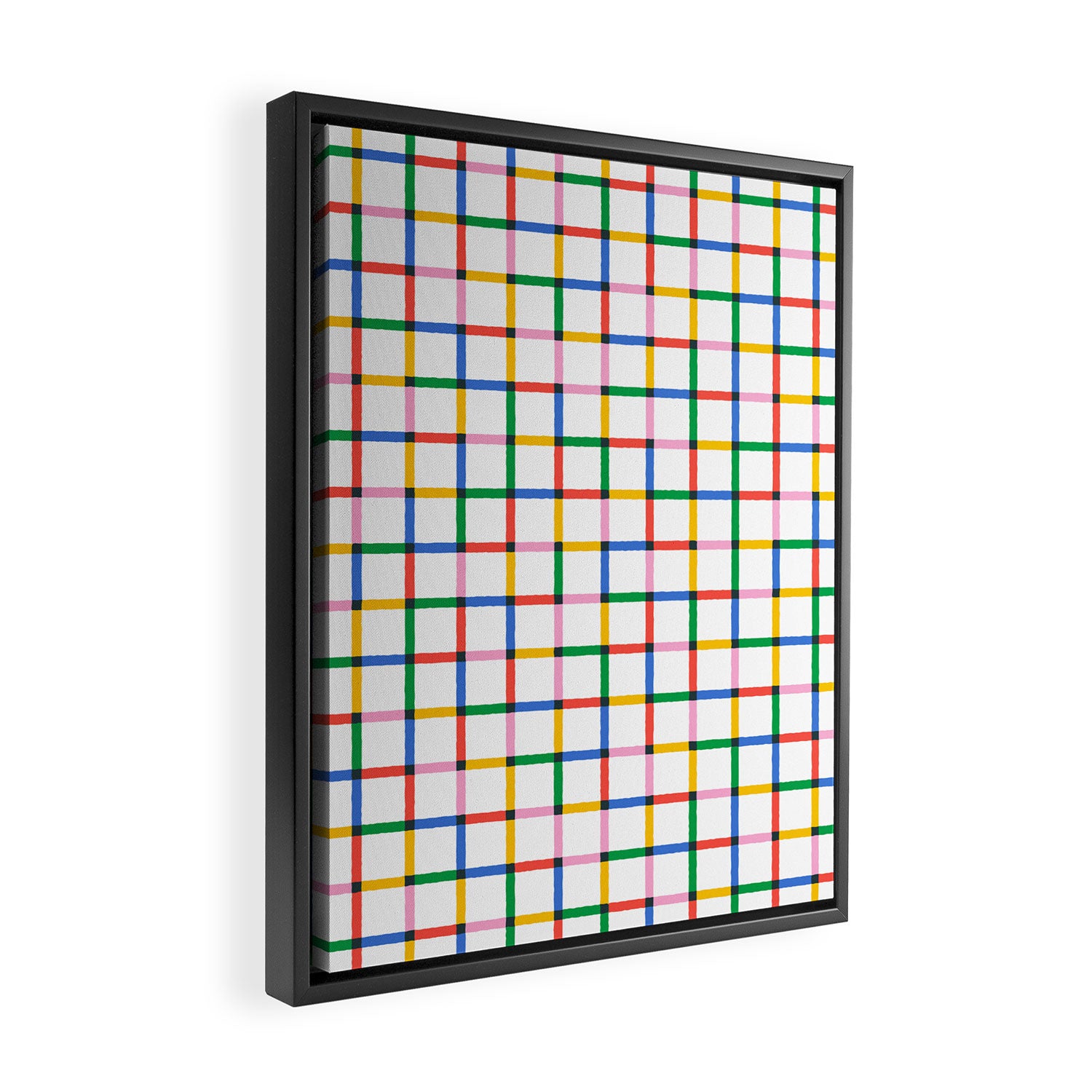 Colorful geometric square mosaic grid pattern Framed Canvas Print Gallery Image 2