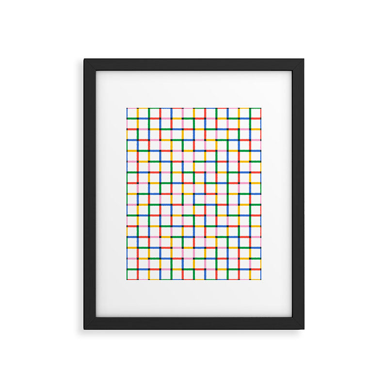 Colorful geometric square mosaic grid pattern Framed Art Print Gallery Image 6