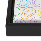 Colorful happy smiling face cartoon pattern Framed Canvas Print Gallery Image 3