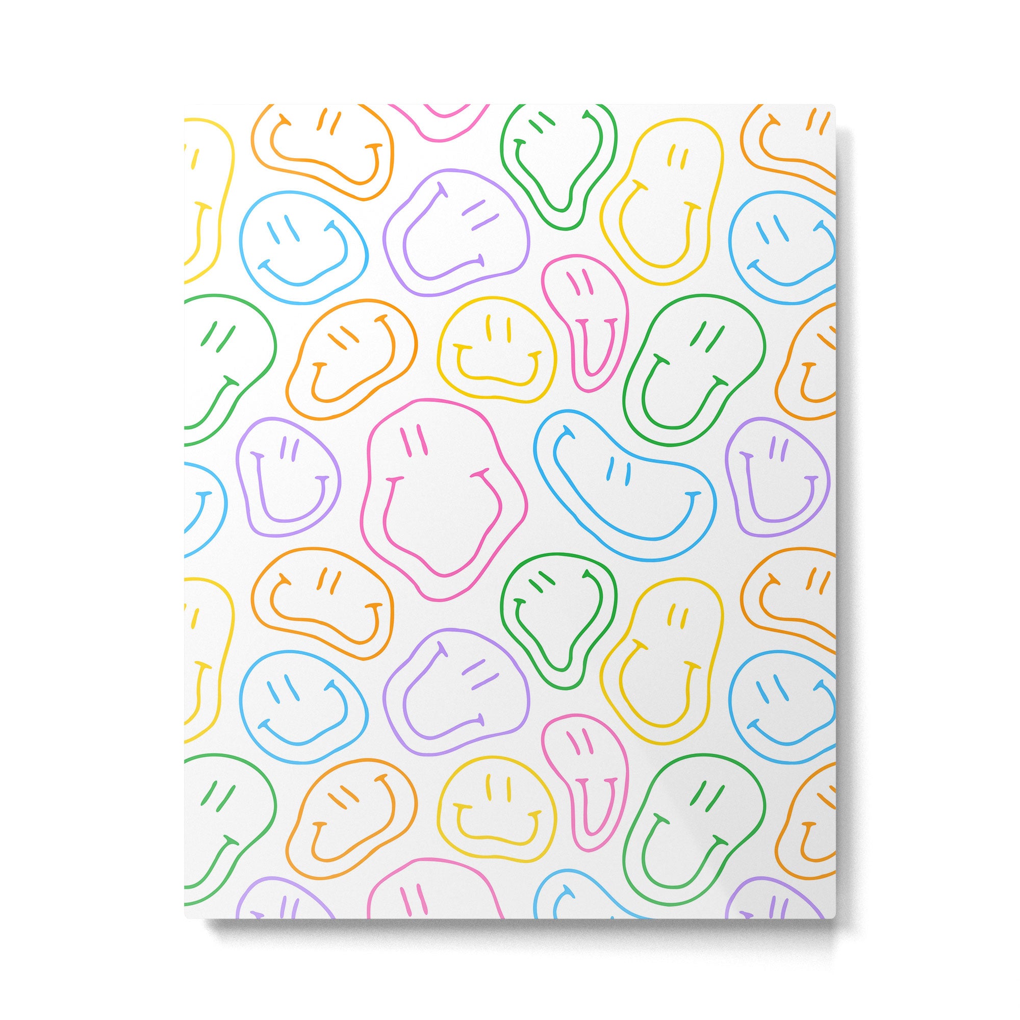 Colorful happy smiling face cartoon pattern Metal Print Gallery Image 6