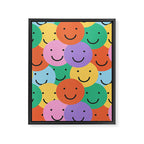 Colorful happy smiling face pattern Framed Canvas Print Gallery Image 8