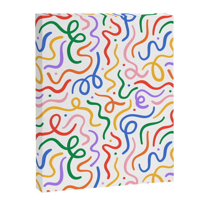 Colorful line doodle art pattern Canvas Print Gallery Image 1