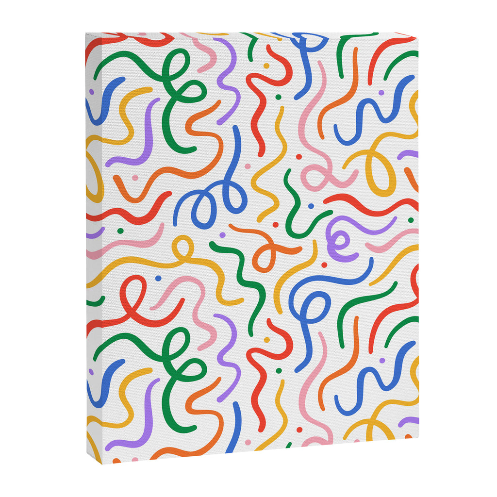 Colorful line doodle art pattern Canvas Print Gallery Image 8