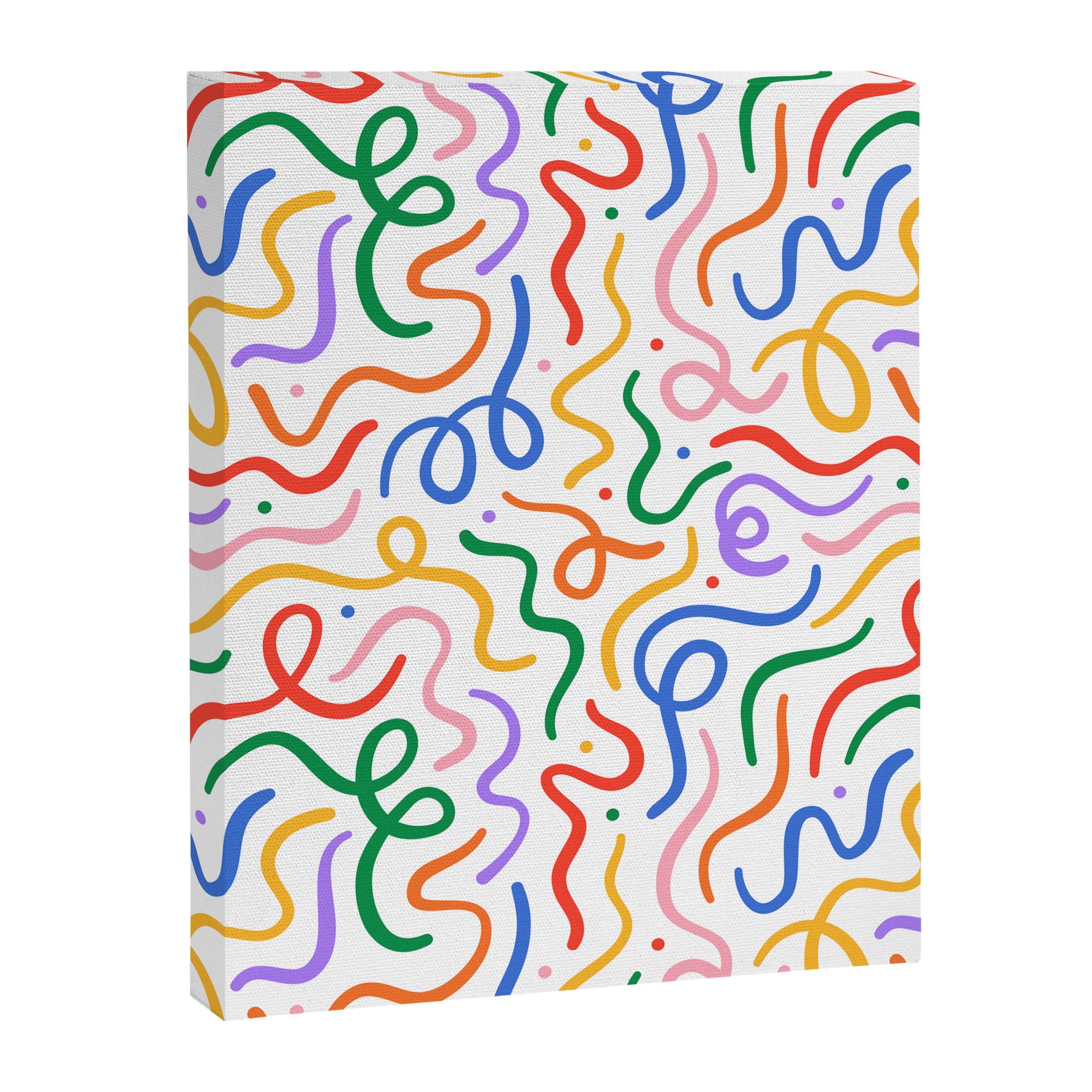 Colorful line doodle art pattern Canvas Print Gallery Image 8