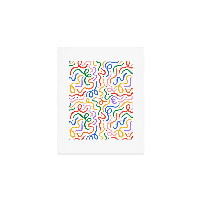 Colorful line doodle art pattern Art Print Gallery Image 1