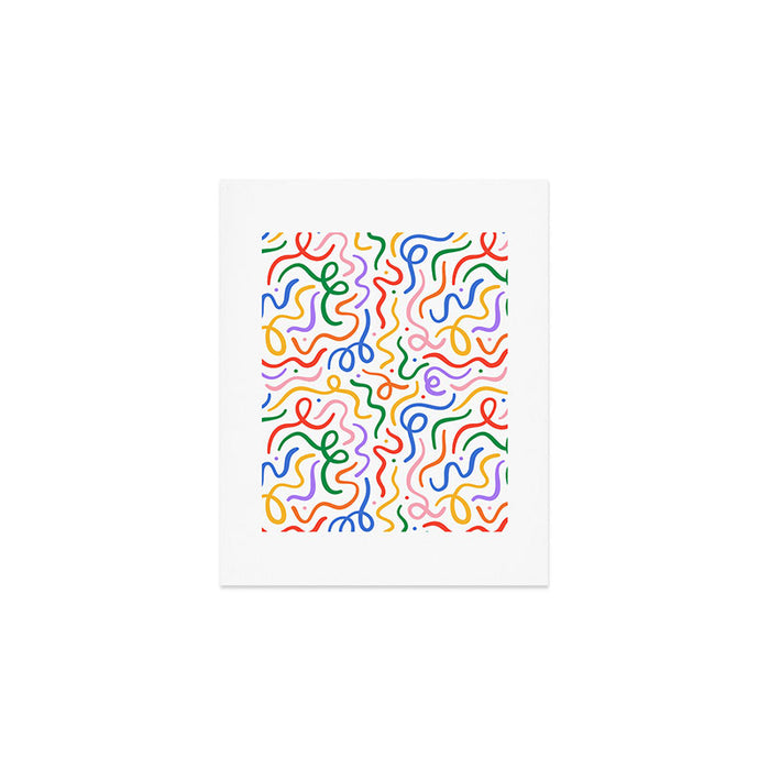 Colorful line doodle art pattern Art Print Gallery Image 1