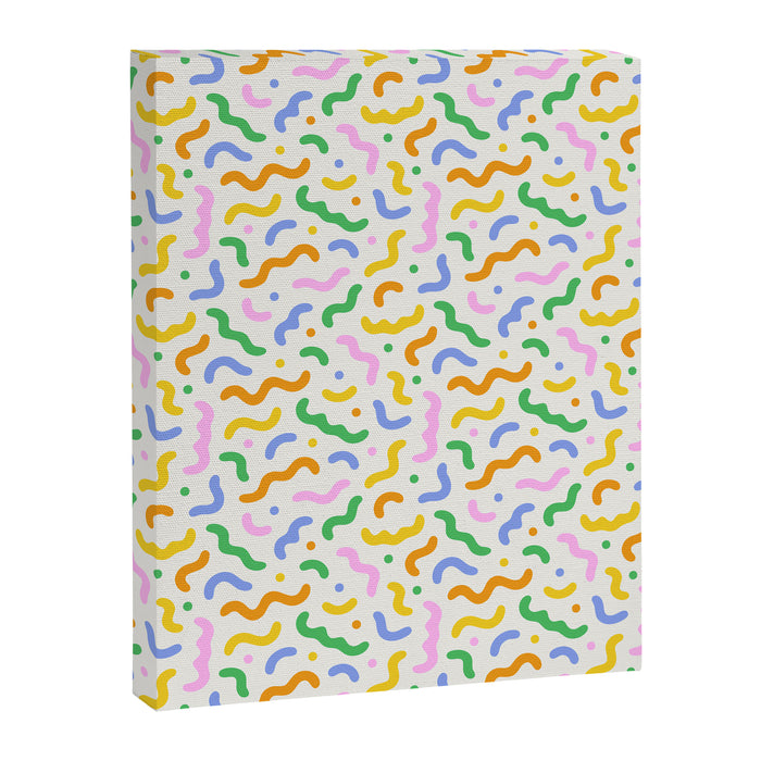 Colorful line doodle art pattern Canvas Print Gallery Image 1