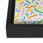 Colorful line doodle art pattern Framed Canvas Print Gallery Image 3