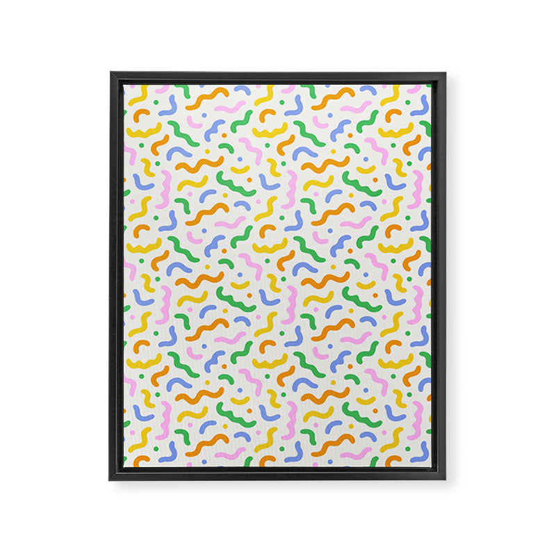Colorful line doodle art pattern Framed Canvas Print Gallery Image 8