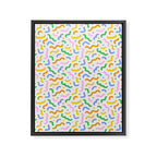 Colorful line doodle art pattern Framed Canvas Print Gallery Image 8
