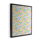 Colorful line doodle art pattern Framed Canvas Print Gallery Image 2