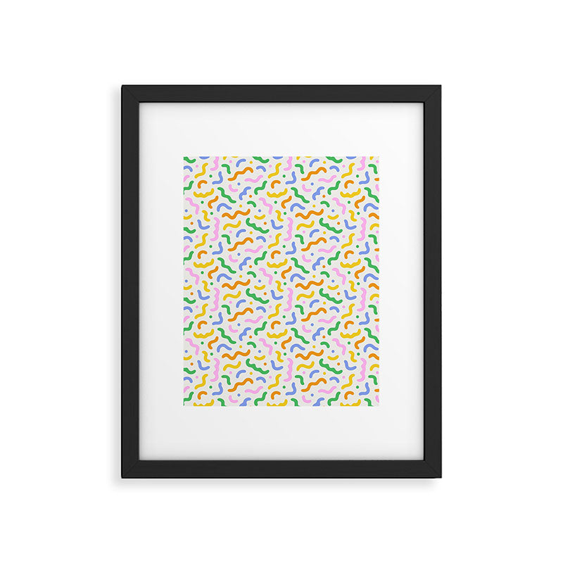 Colorful line doodle art pattern Framed Art Print Gallery Image 6