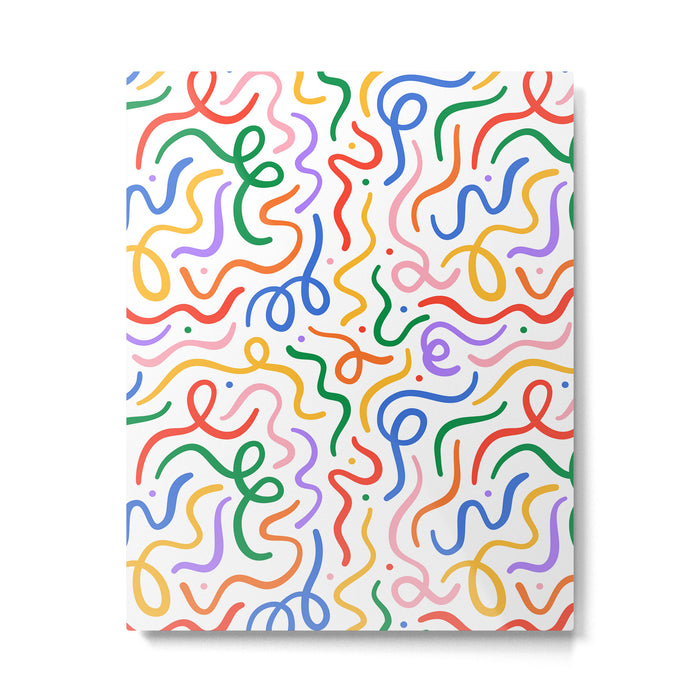 Colorful line doodle art pattern Metal Print Gallery Image 1