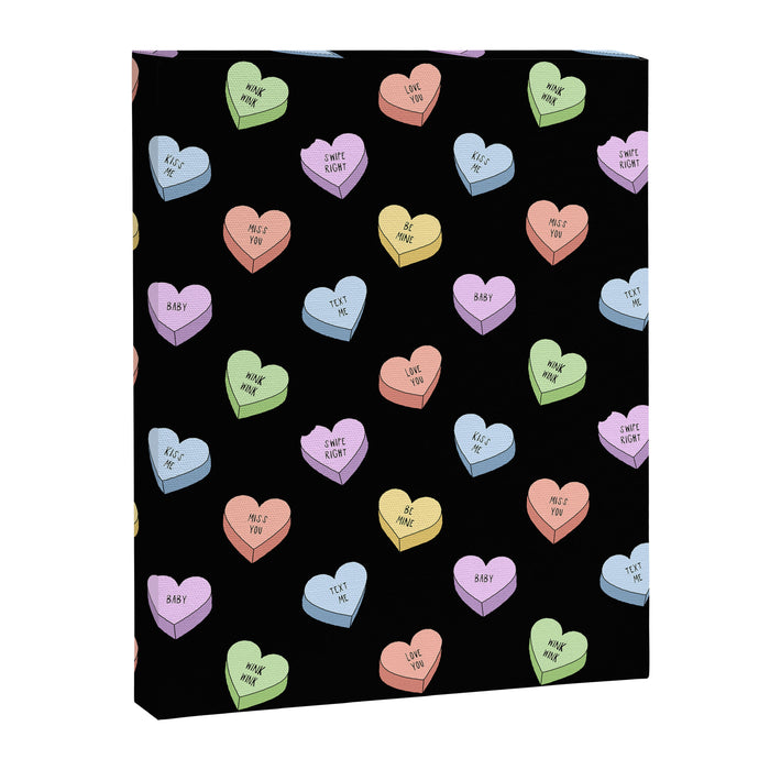 Colorful love heart candy pattern Canvas Print Gallery Image 1