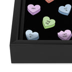 Colorful love heart candy pattern Framed Canvas Print Gallery Image 3
