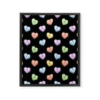 Colorful love heart candy pattern Framed Canvas Print Gallery Image 8