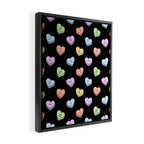 Colorful love heart candy pattern Framed Canvas Print Gallery Image 2