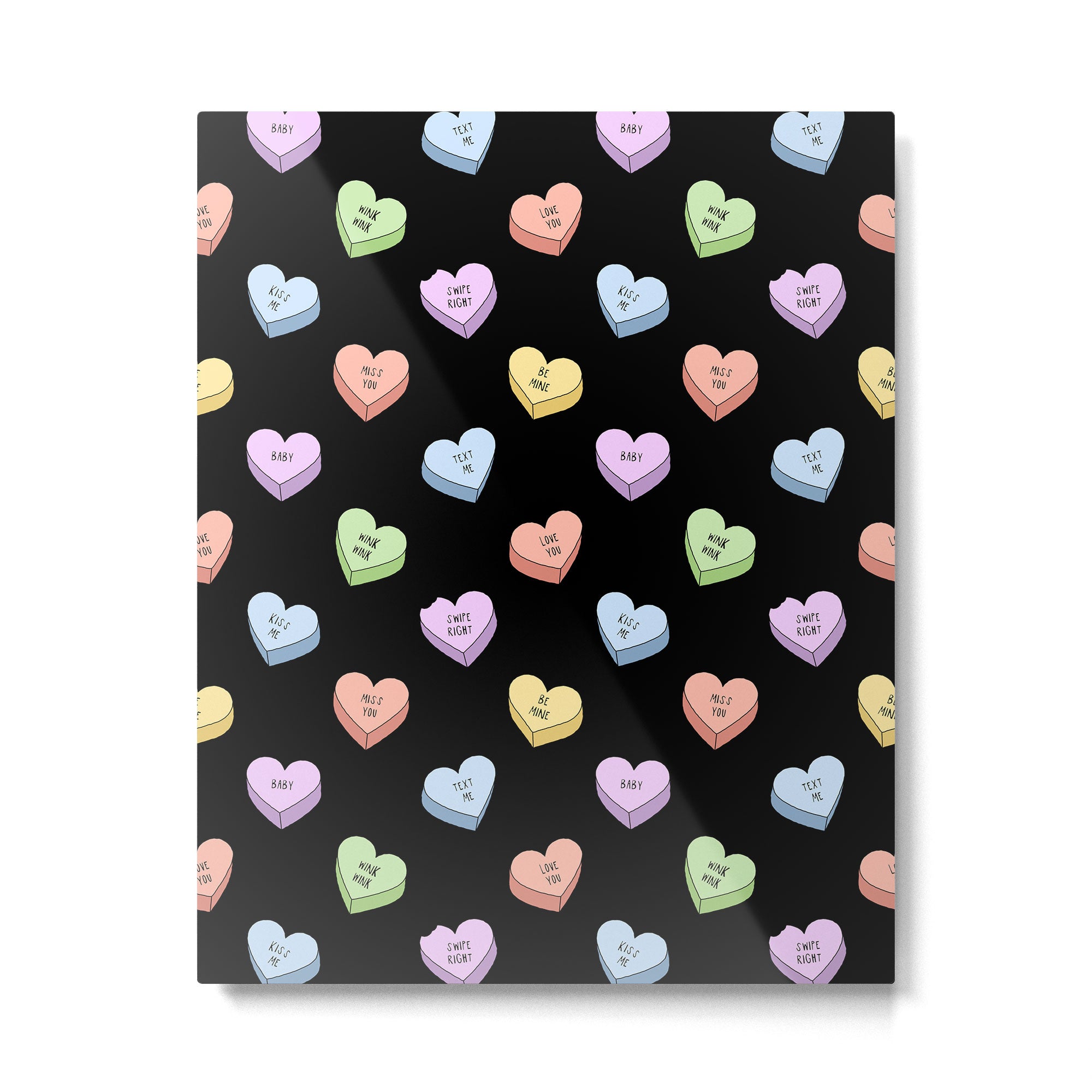 Colorful love heart candy pattern Metal Print Gallery Image 6