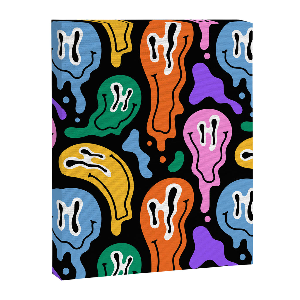 Colorful melted happy face pattern Canvas Print Gallery Image 8
