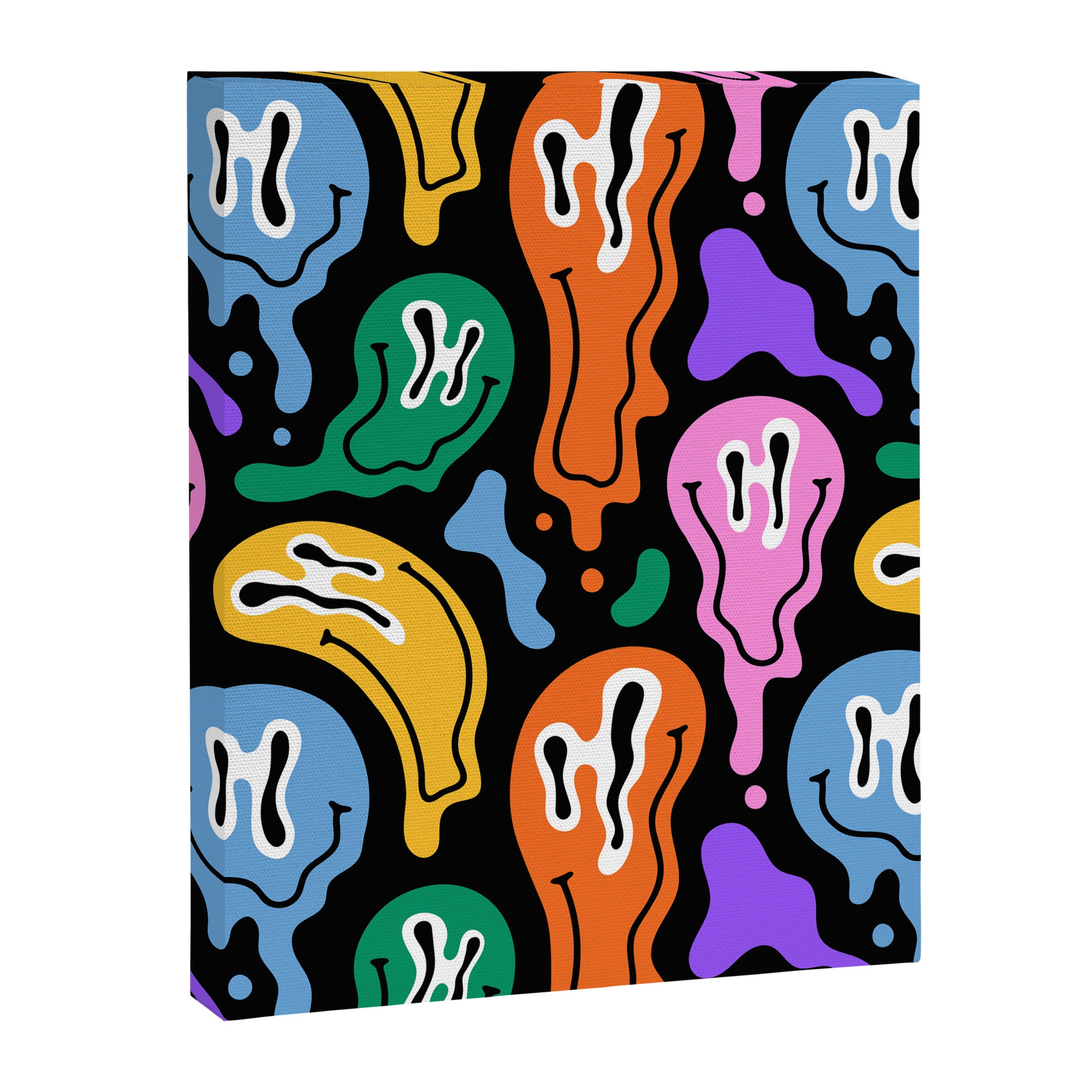 Colorful melted happy face pattern Canvas Print Gallery Image 8