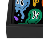 Colorful melted happy face pattern Framed Canvas Print Gallery Image 3