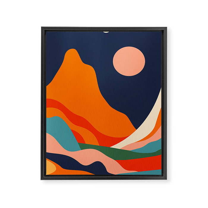 Colorful mountain nature landscape art Framed Canvas Print Gallery Image 1
