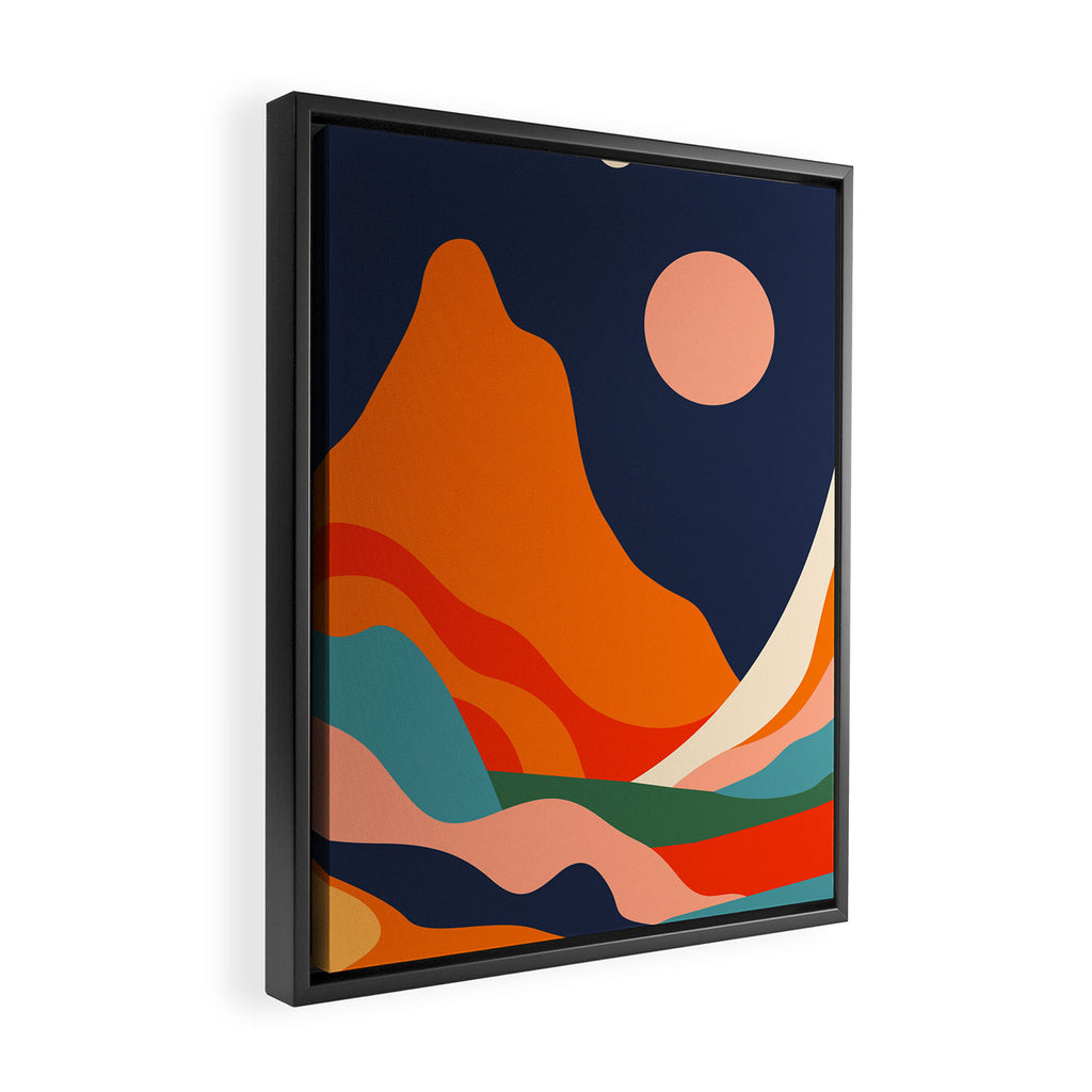 Colorful mountain nature landscape art Framed Canvas Print Gallery Image 2