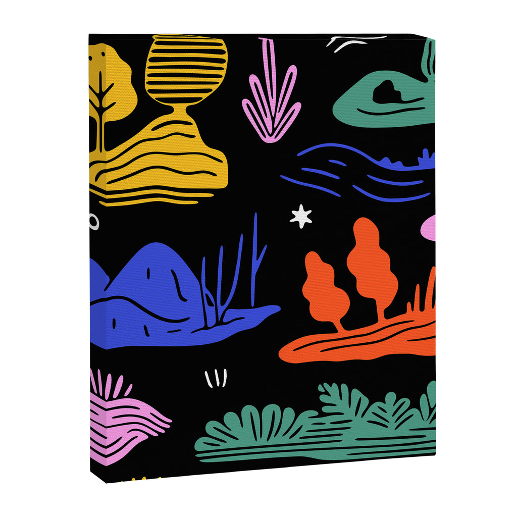 Colorful nature landscape doodle pattern Canvas Print Gallery Image 8