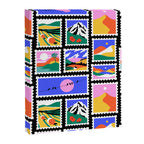 Colorful nature landscape post card stamp pattern Canvas Print Gallery Image 8