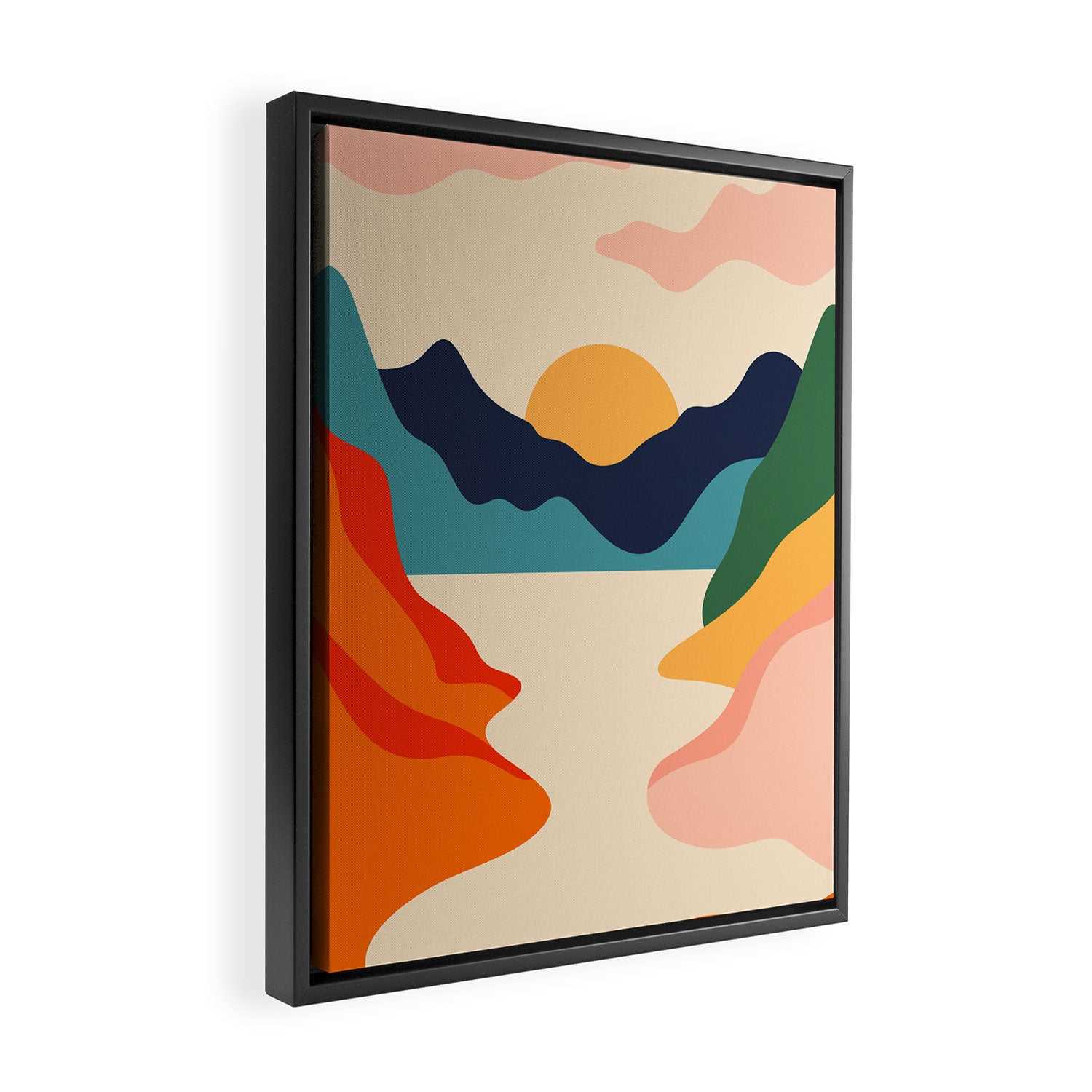 Colorful nature mountain landscape art Framed Canvas Print Gallery Image 2