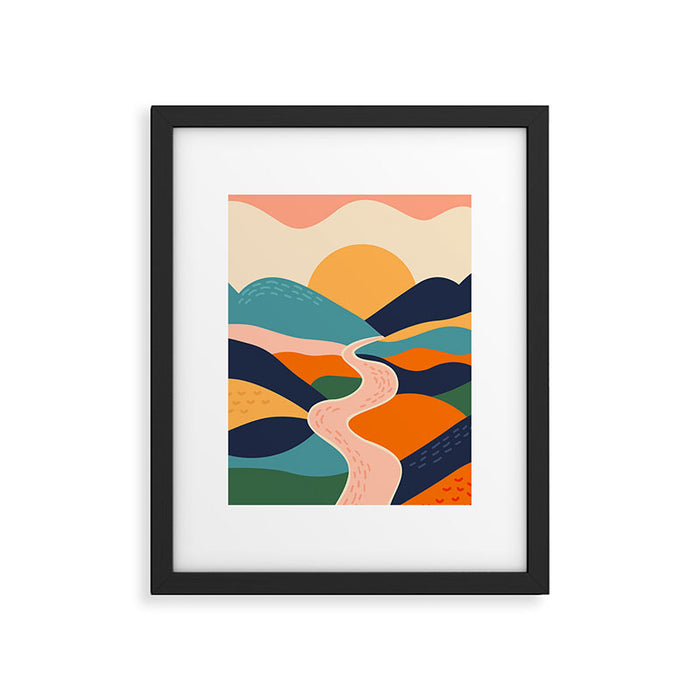 Colorful nature mountain landscape art Framed Art Print Gallery Image 1
