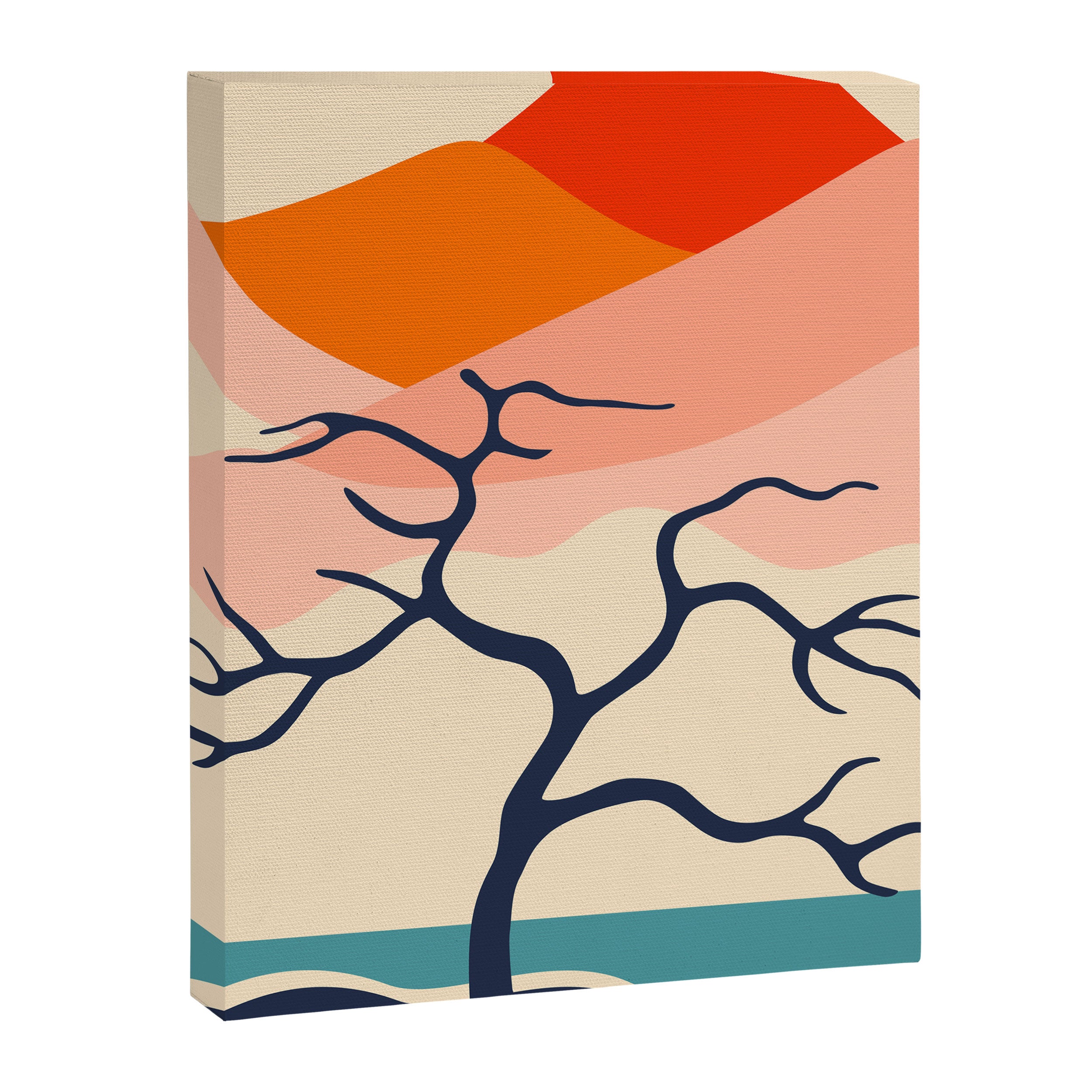 Colorful nature mountain tree landscape Canvas Print Gallery Image 6