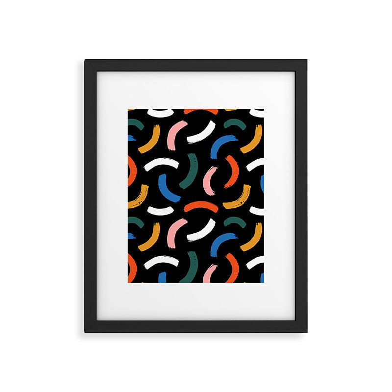 Colorful paint brush stroke line art pattern Framed Art Print Gallery Image 6