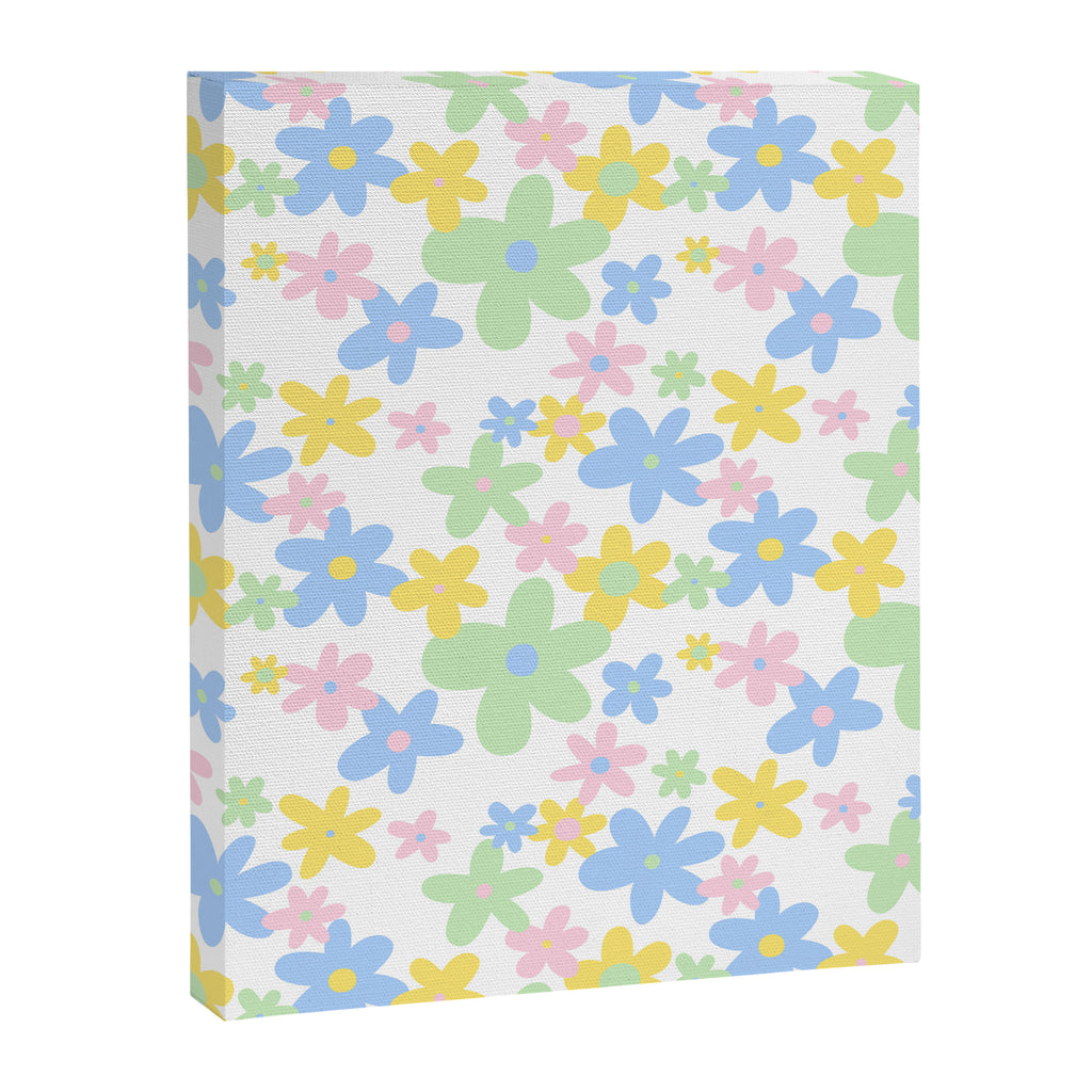 Colorful pastel flower art pattern Canvas Print Gallery Image 8