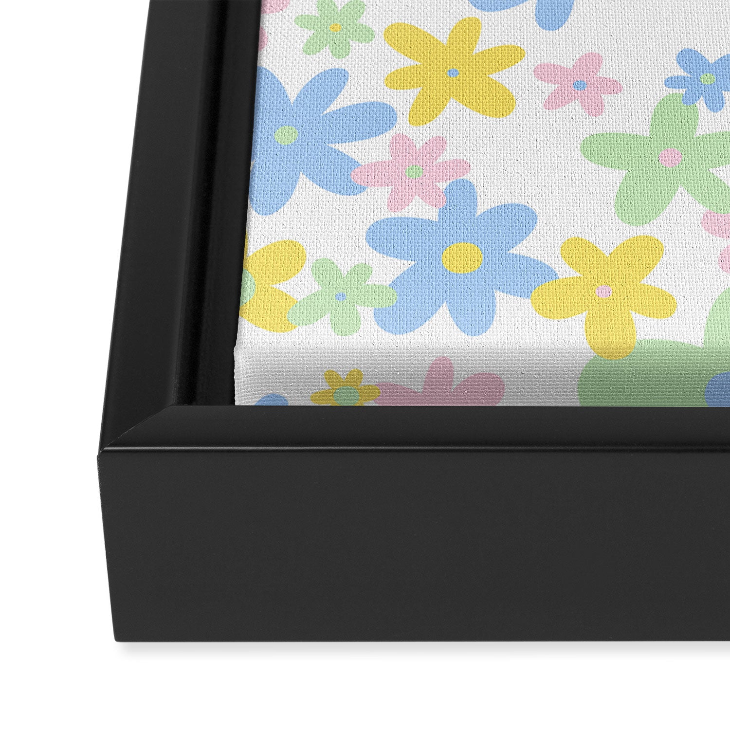 Colorful pastel flower art pattern Framed Canvas Print Gallery Image 3