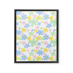 Colorful pastel flower art pattern Framed Canvas Print Gallery Image 8