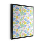 Colorful pastel flower art pattern Framed Canvas Print Gallery Image 2