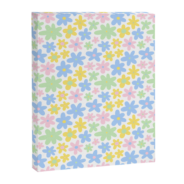 Colorful pastel flower art pattern Canvas Print Gallery Image 1