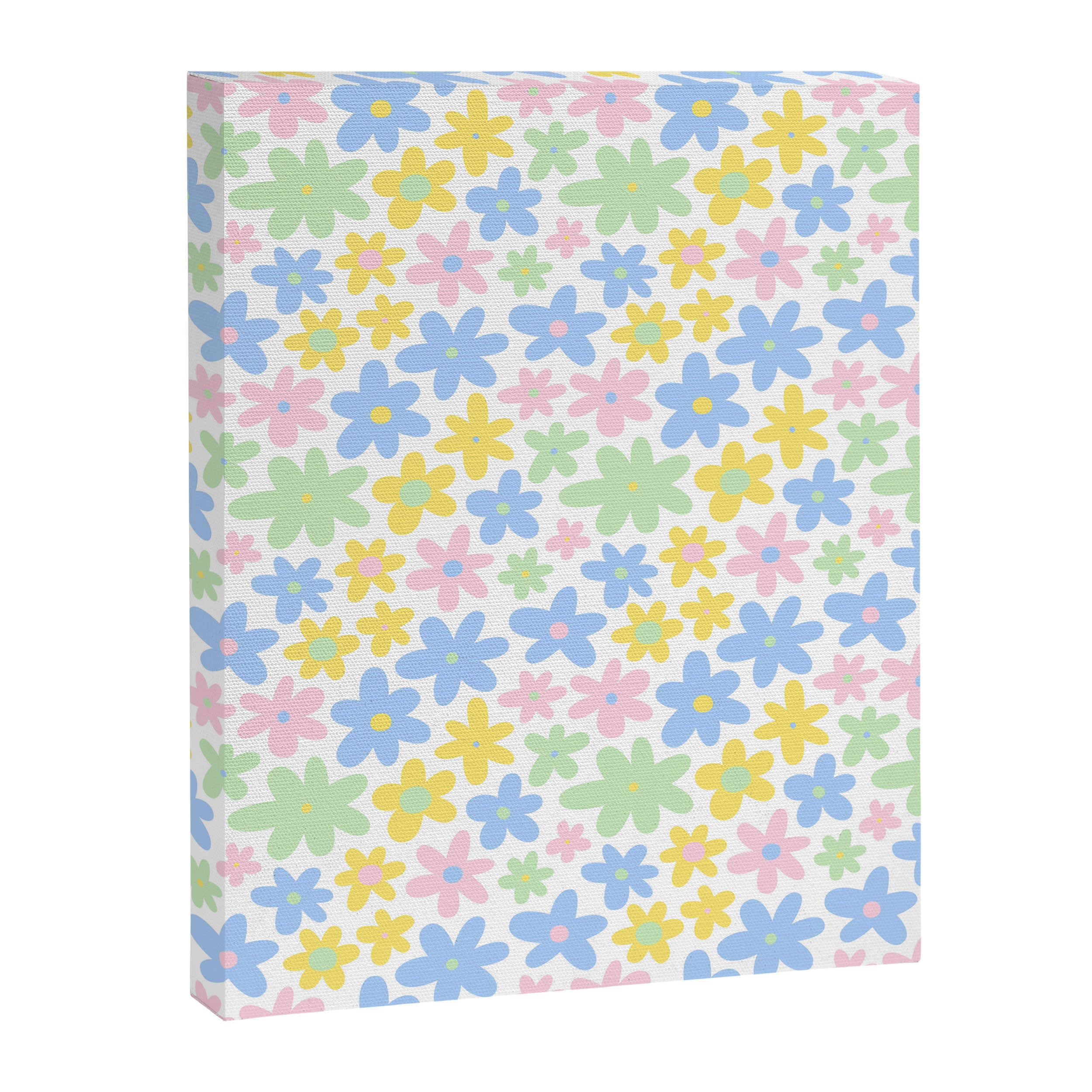 Colorful pastel flower art pattern Canvas Print Gallery Image 8